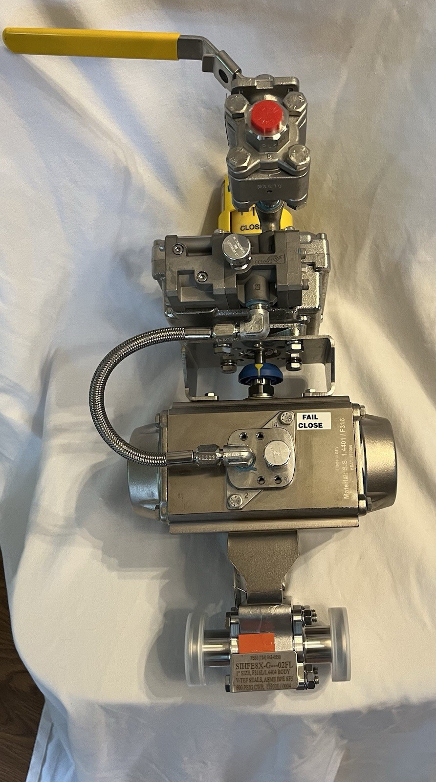 PBM 1” Tri-Clamp Sanitary Valve Assembly 316L SS Jamesbury Actuator Westlock New