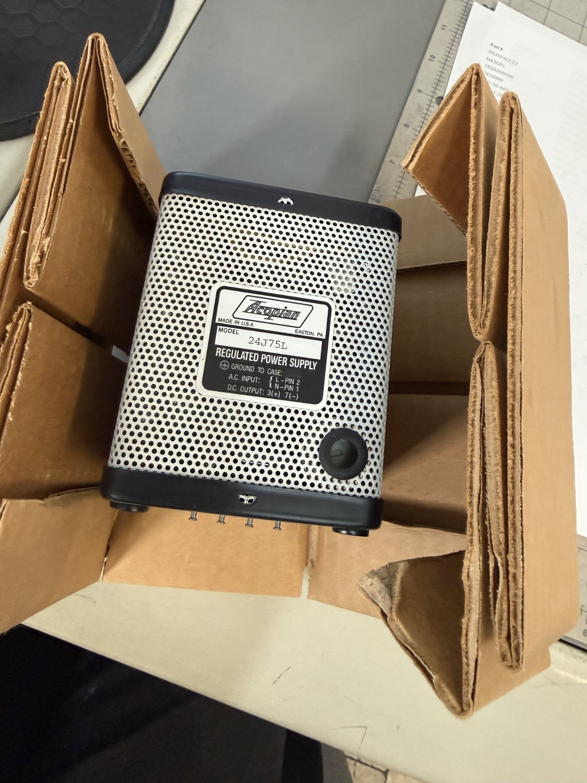 New open-box Acopian Model 24J75 L Regulated Power Supply