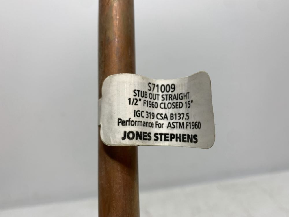 Jones Stephens S71009 Stub Out 1/2″ F1960 Closed End 15″ (lot of 5)