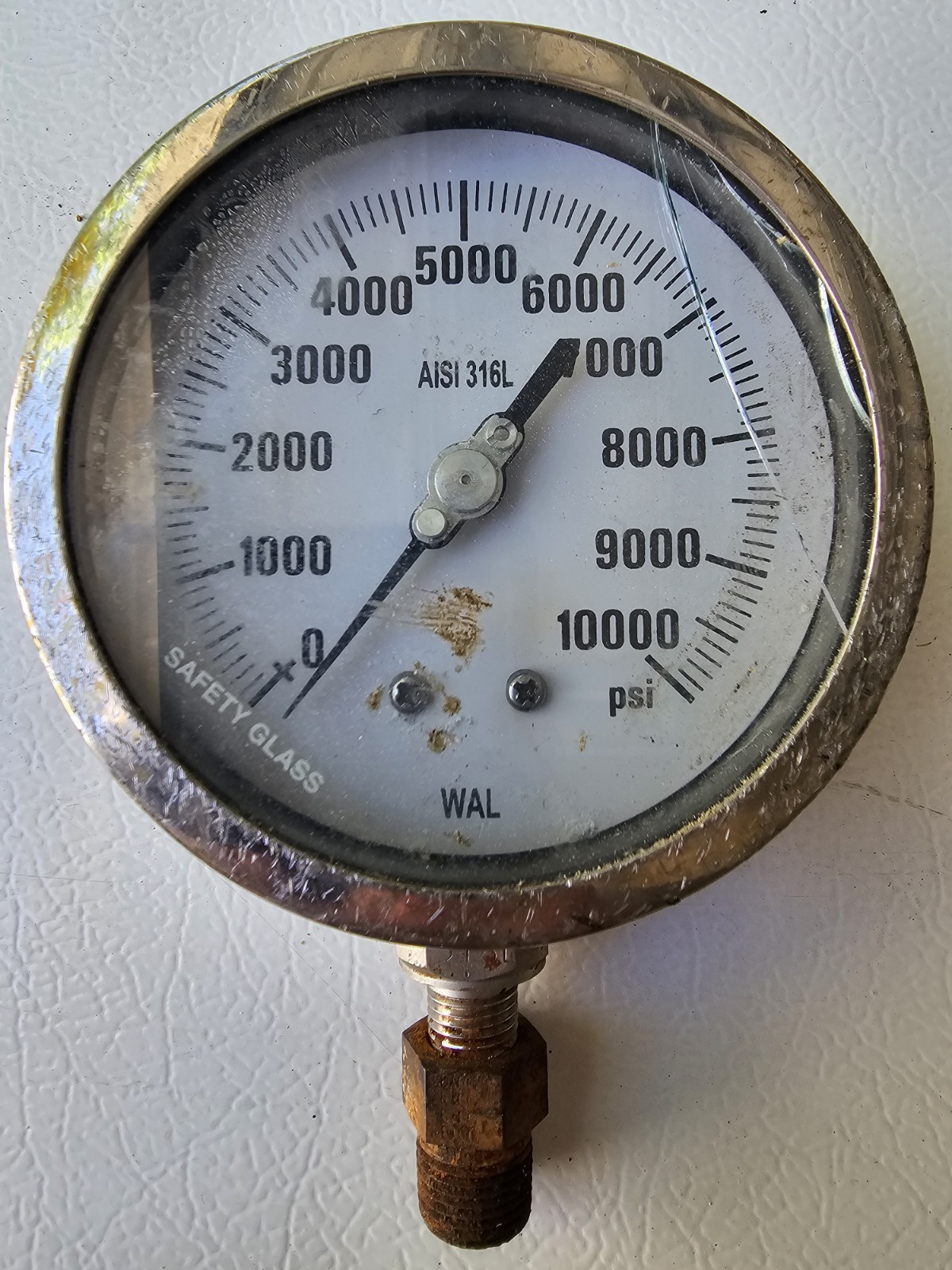 WAL AISI 316L 4.5″ Pressure Gauge 10,000 PSI