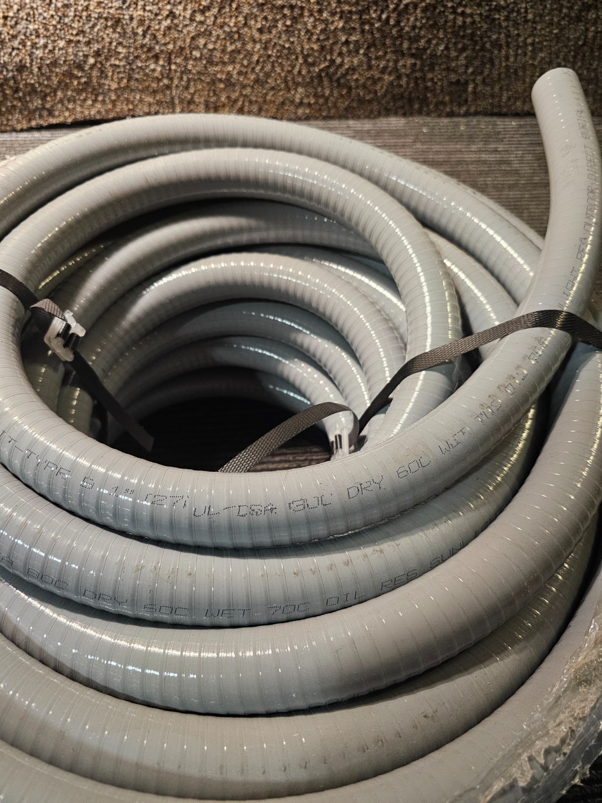 Kwikflex 165011 1 in. Size, 100 ft. L Liquidtight Non-Metallic Conduit Gray