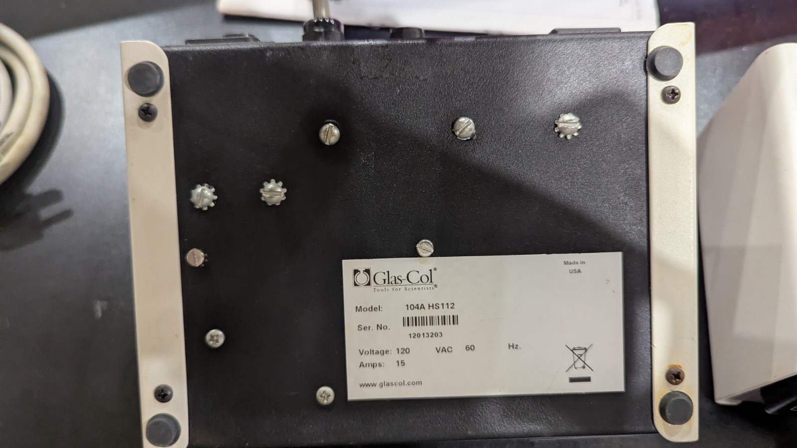 Glas-Col Digital Temperature and Stir Controller 104A HS112 USED