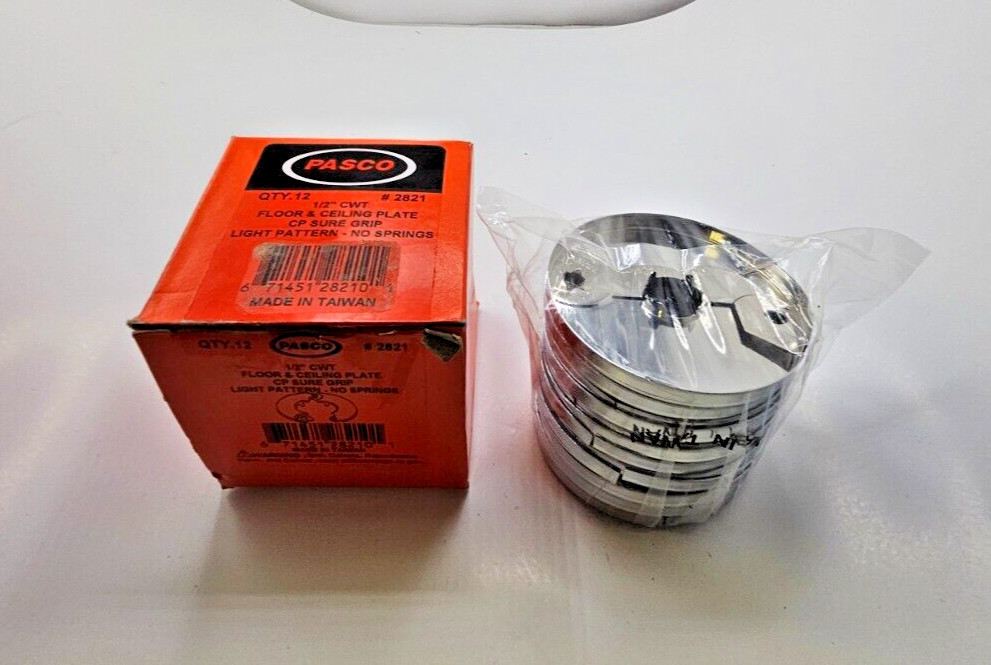 (QTY 12) Pasco 1/2″ CWT Econo Floor Ceiling Plate #2821 CP Sure Grip Light