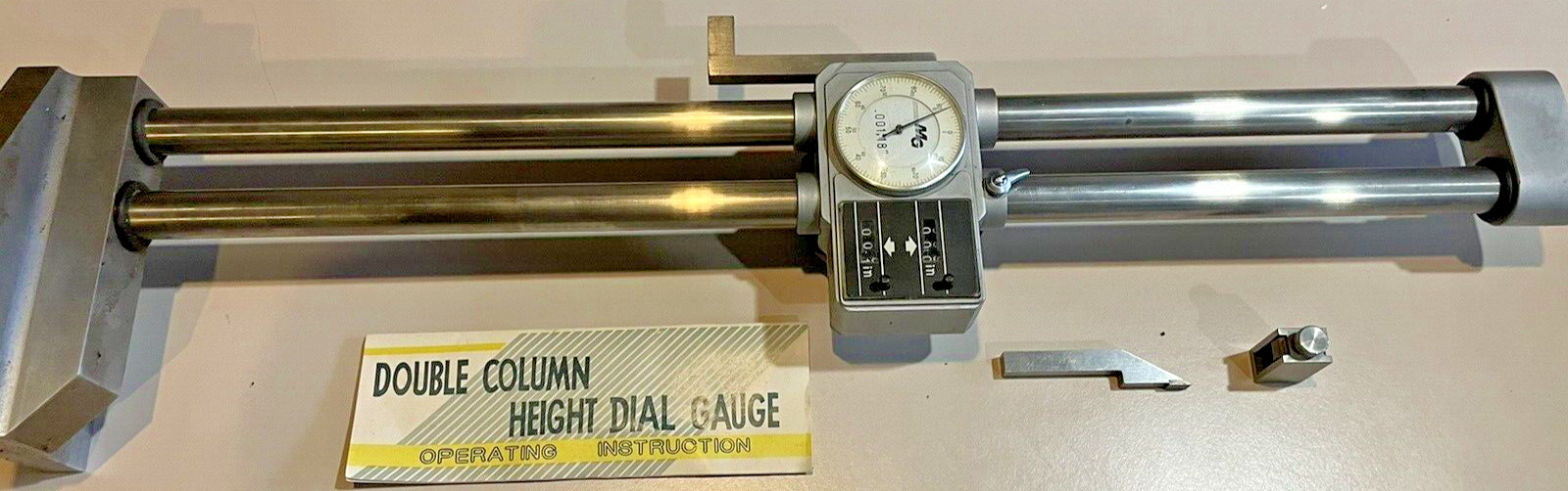 MG Double Column Height dial Gauge. 18″ x 6″ x 4″