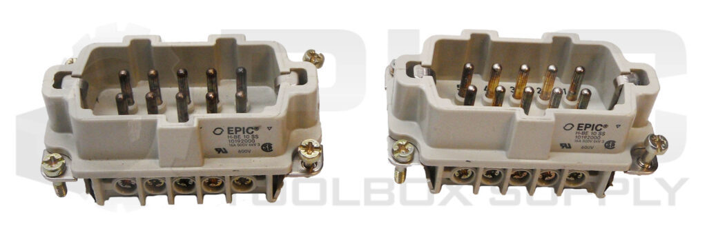 LOT OF 2 EPIC 10192000 MALE INSERT CONNECTOR 16A 500V H-BE 10 SS