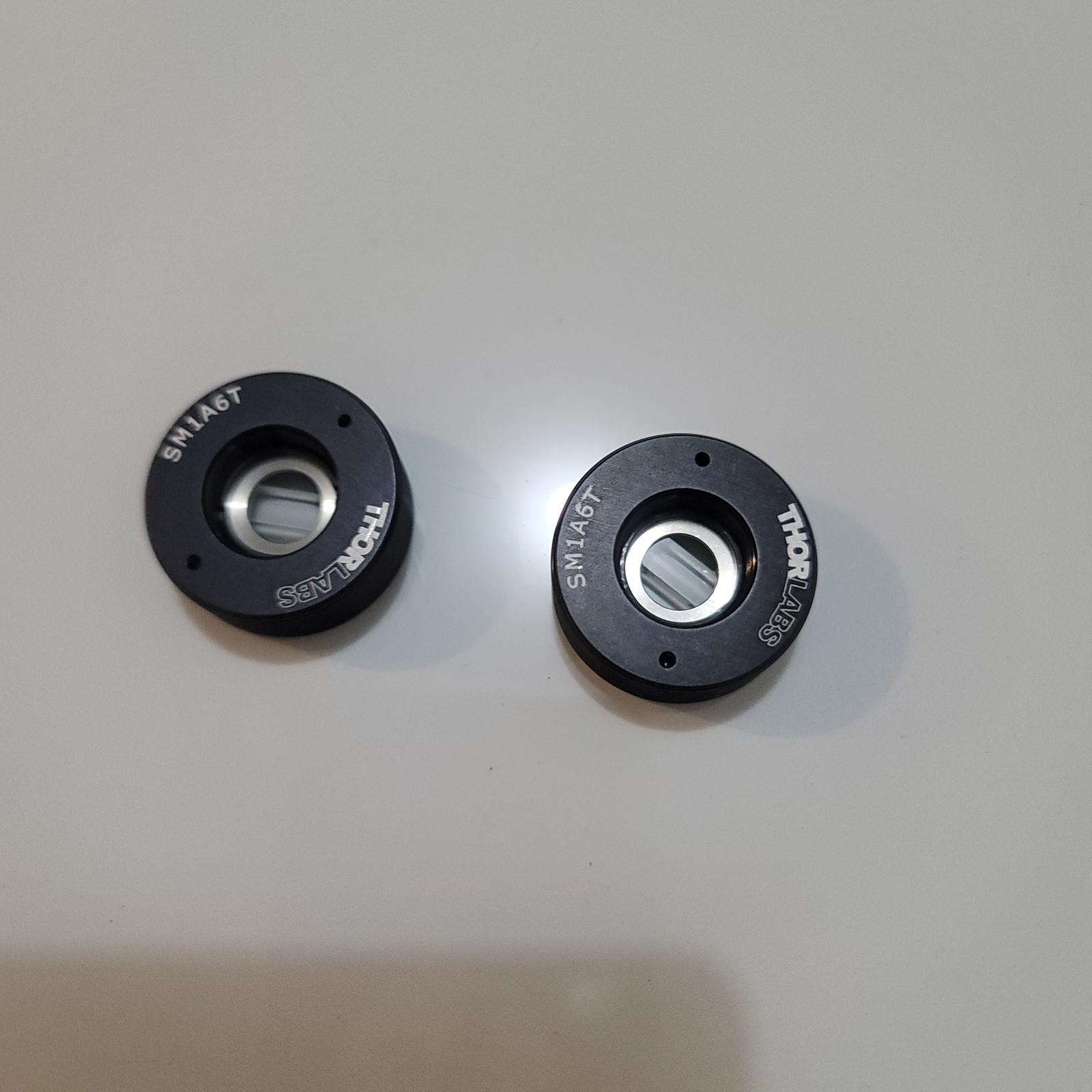 Lot of 2 Thorlabs SM1A6T Optical Adapters With External SM1 Threads