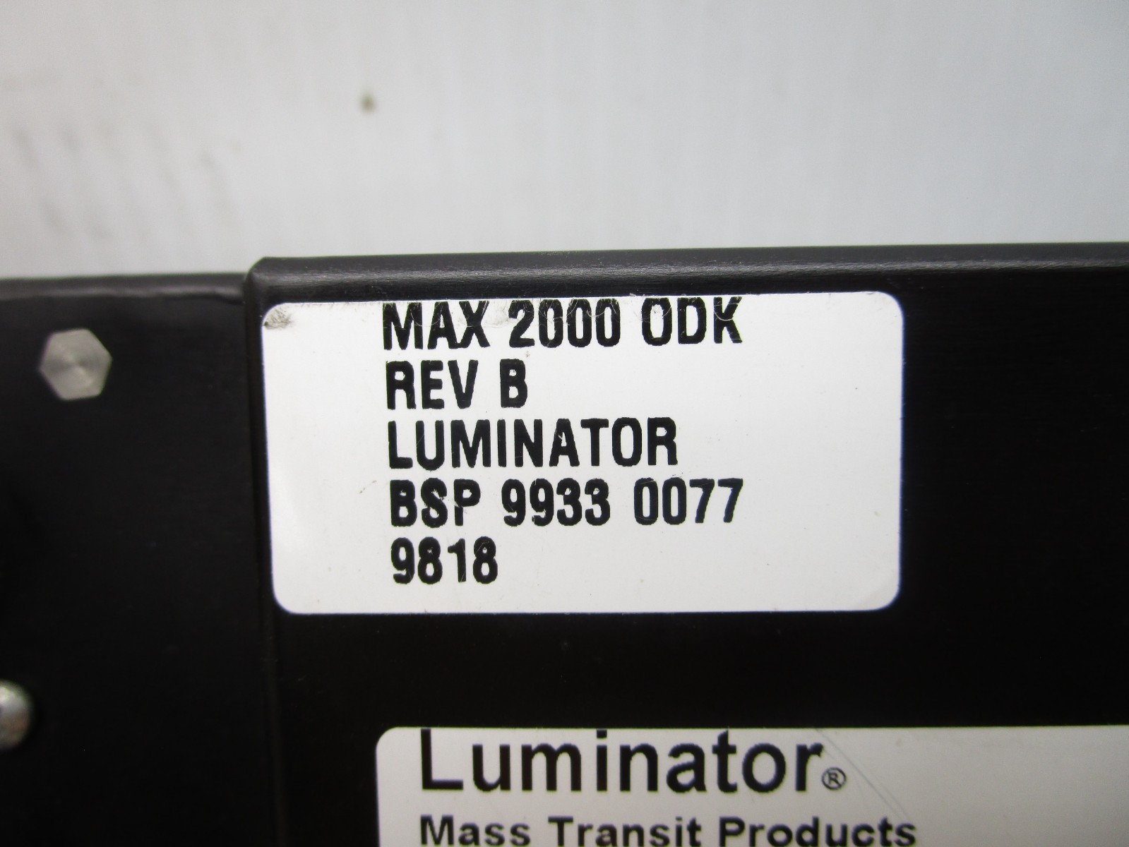 Luminator 510496001 MAX 2000 ODK Destination Sign Operator Display Keyboard