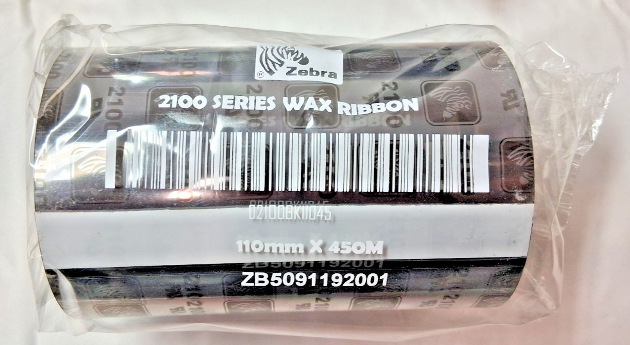 QTY 4 Zebra 2100 High-Performance Wax Thermal Ribbon 4.33″ x 1476′ 02100BK11045