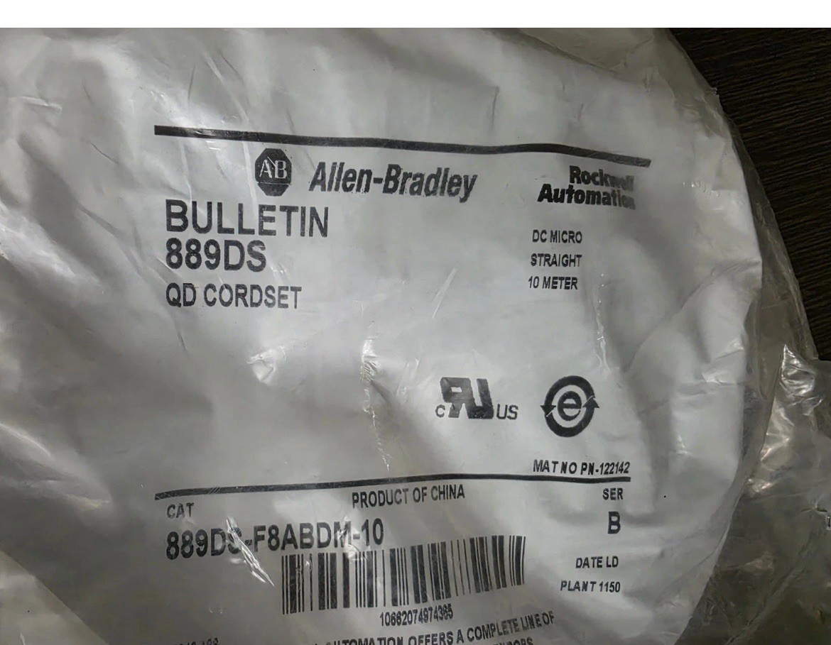 Sealed Pre-owned Allen Bradley 889DS-F8ABDM-10 M12 Cordset 10M
