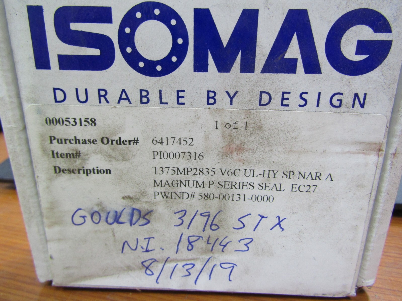 💥NEW ISOMAG PI0007316 1375MP2835 V6C UL-HY SP NAR A MAGNUM P SERIES SEAL EC27