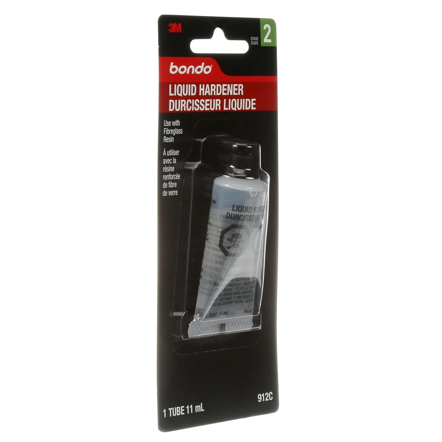 Bondo Liquid Hardener 1 Tube 0.37 Fl Oz., Use with Fiberglass Resin for Auto and