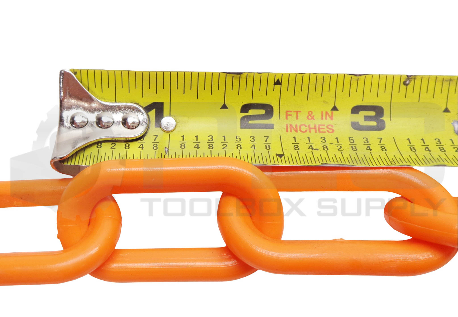 NEW PLASTIC SAFETY CHAIN LINKS 105′ ORANGE W/ 10 50312-10 S-HOOKS