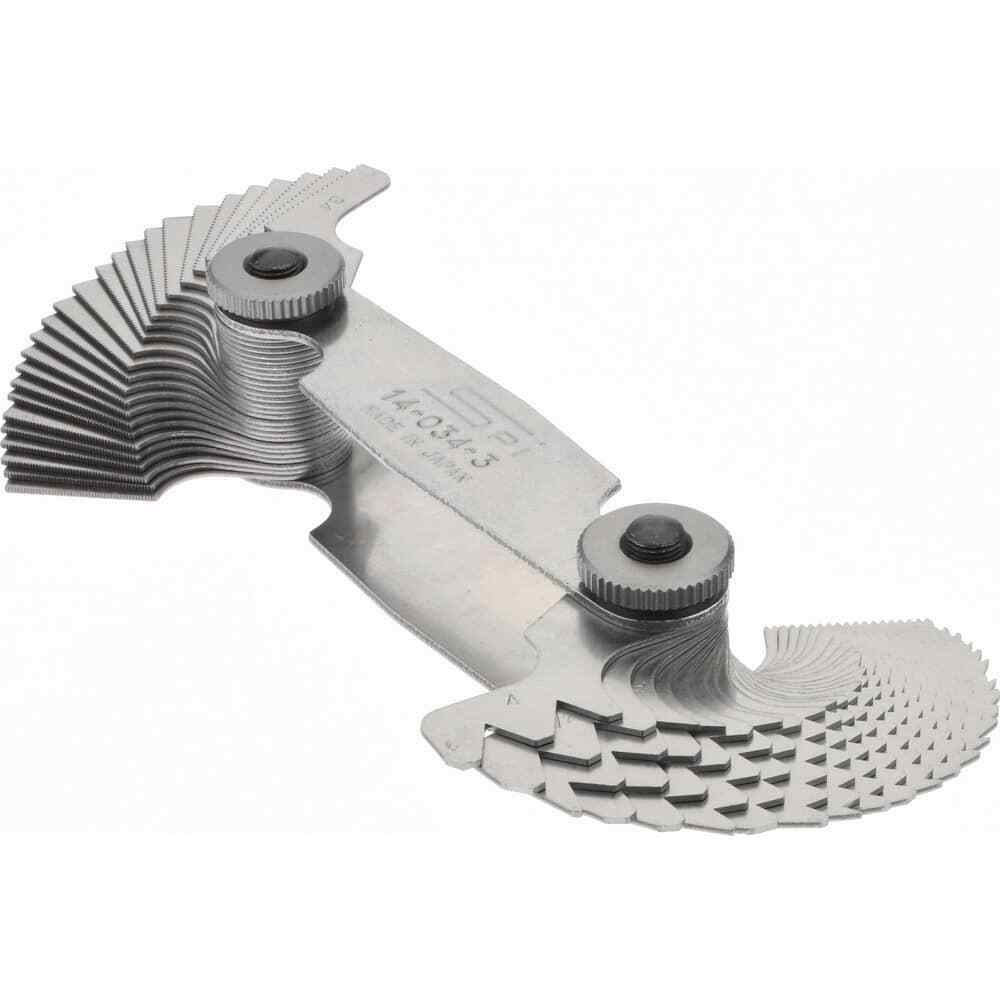 SPI 14-034-3 Steel Screw Pitch Gage, 51 Leaf, 4-84 TPI Range, 60° Thread Angle