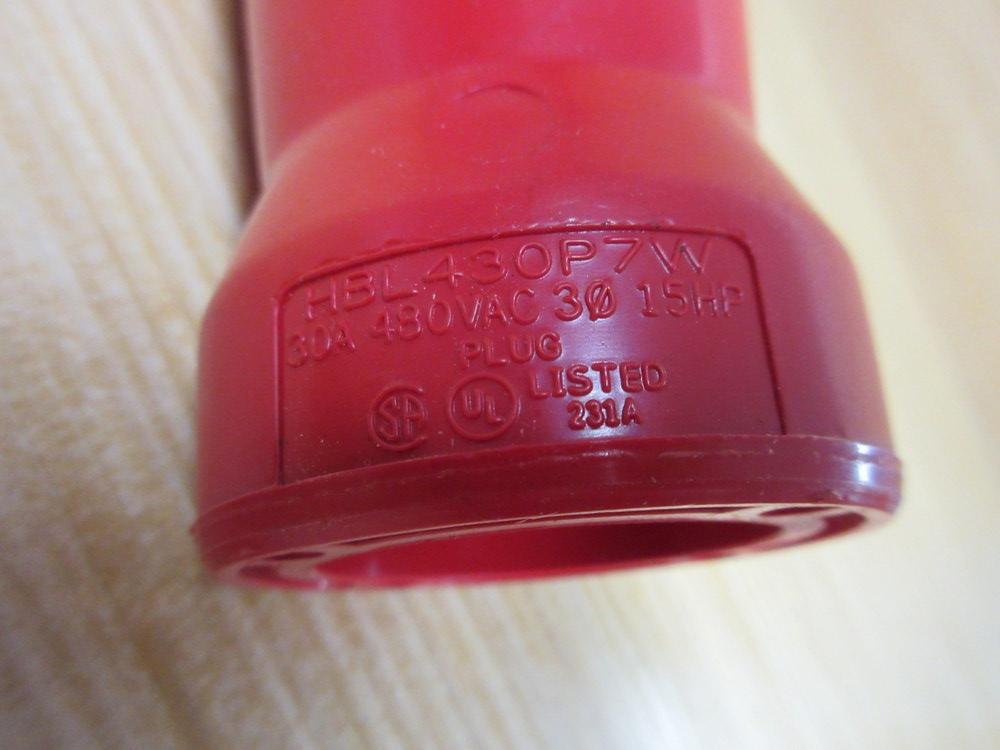 Hubbell HBL430P7W Circular Connector Plug 430P7W W/O Gray Fittings