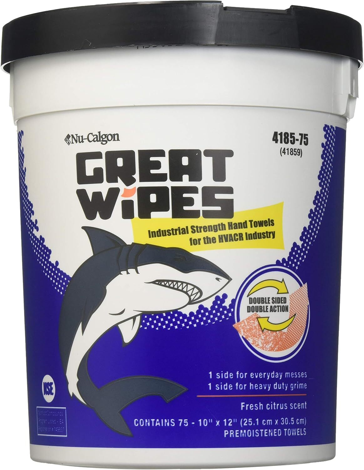 Nu-Calgon 4185-75 Great Wipes Hand Wipes POWER (75 Count) REPLACEMENT MPN