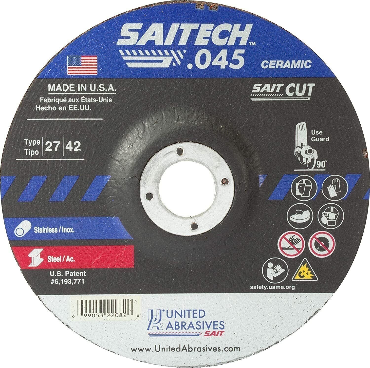 United Abrasives-SAIT 22068 Cut-Off Wheels Depressed Center 4″ x .045″ x 5/8″…