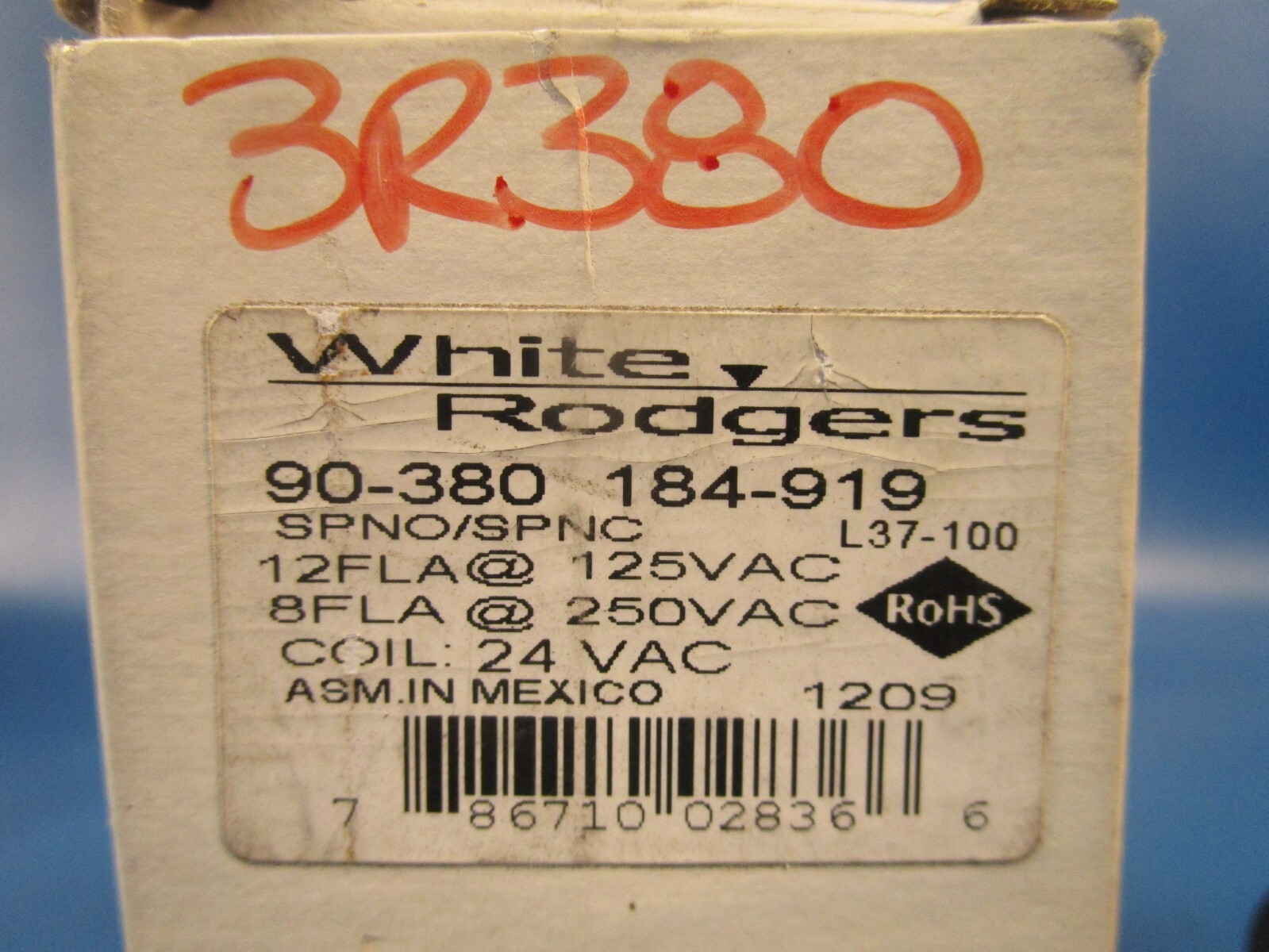 White Rogers 90-380 184-919, Relay, , RBM Type 184, 24V 50/60Hz
