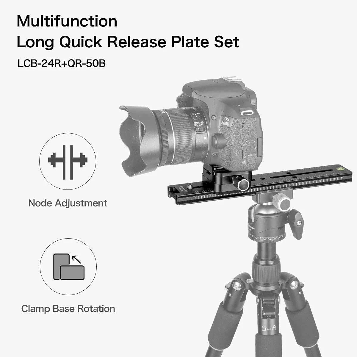 240mm Professional Rail Nodal Slide Metal Quick Release Clamp,Dual Dovetail C…