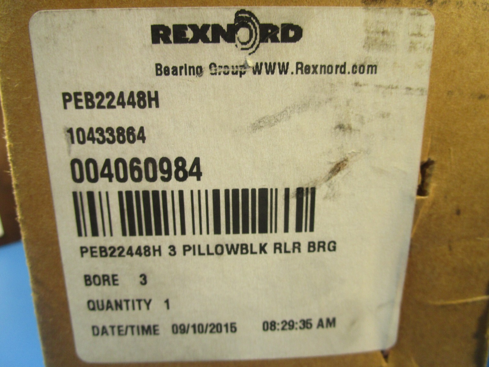 REXNORD PEB22448H, 3″ Bore, Spherical Roller Bearing, Expansion Cast Iron 2-Bolt