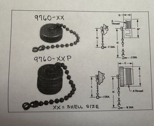 AMPHENOL CIRCULAR CONNECTOR END CAP 9760-24 P (MALE)