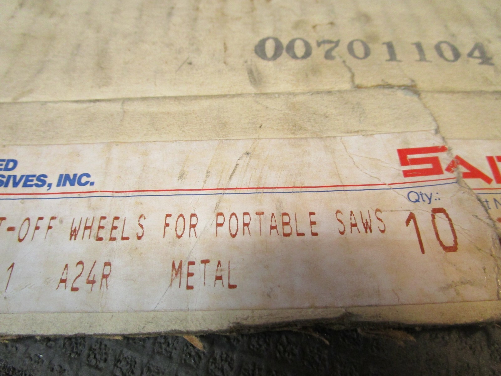 LOT OF 8 United Abrasives 23410, SAIT Wheel, 12″ x 1/8″ x 1, A24R Metal, A24R-BF