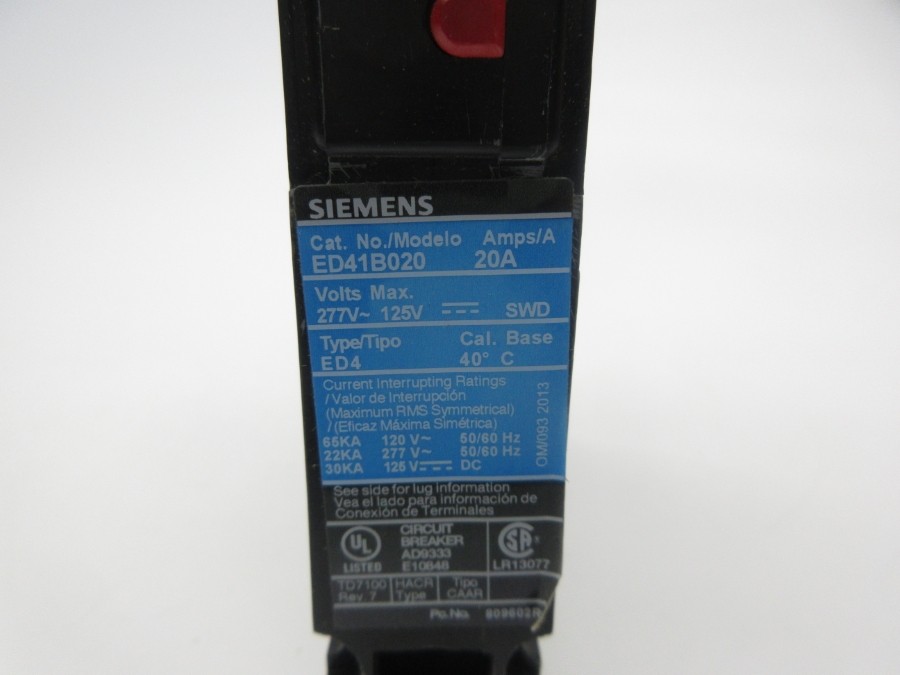 SIEMENS ED41B020 277V 20A NSNP