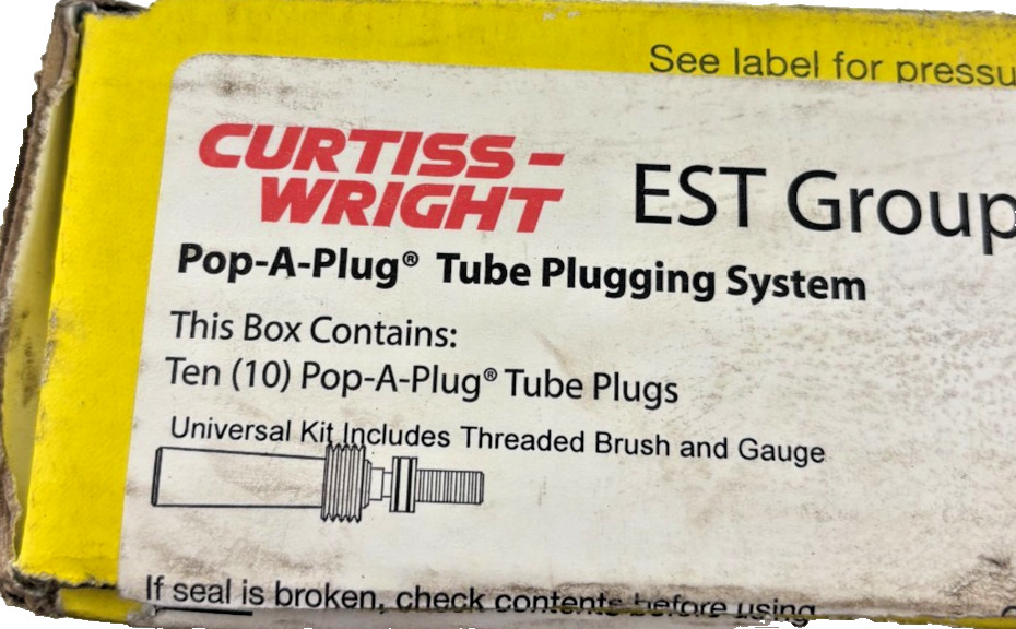 Curtiss-Wright Pop-A-Plug P2 Kit P2-480-E Tube Plugging System (Box of 10)