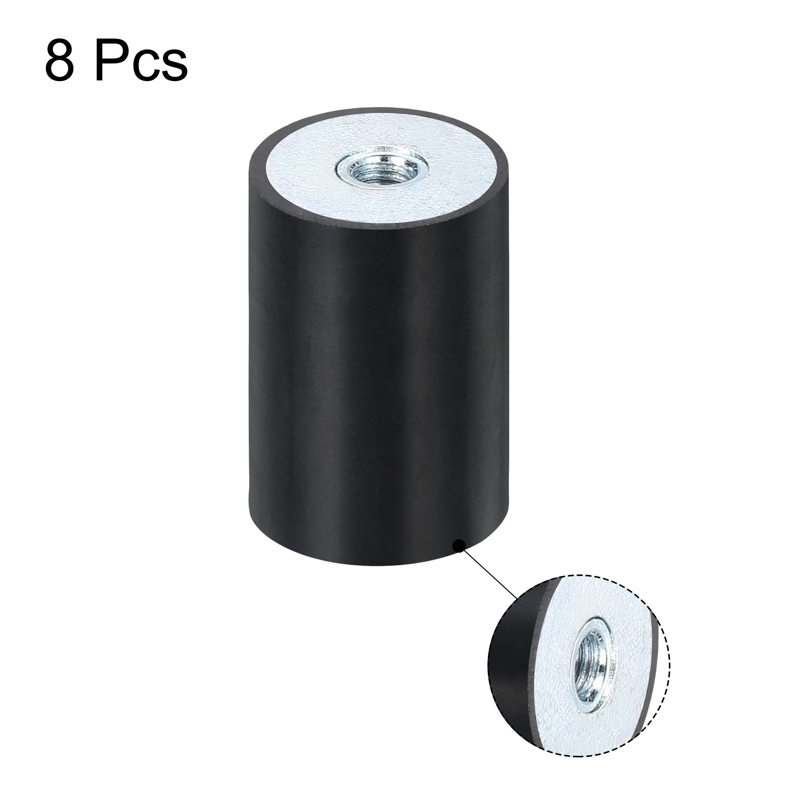 8Pcs 20 x 30mm M5 Thread Female Rubber Mounts, Silent Block Base Block