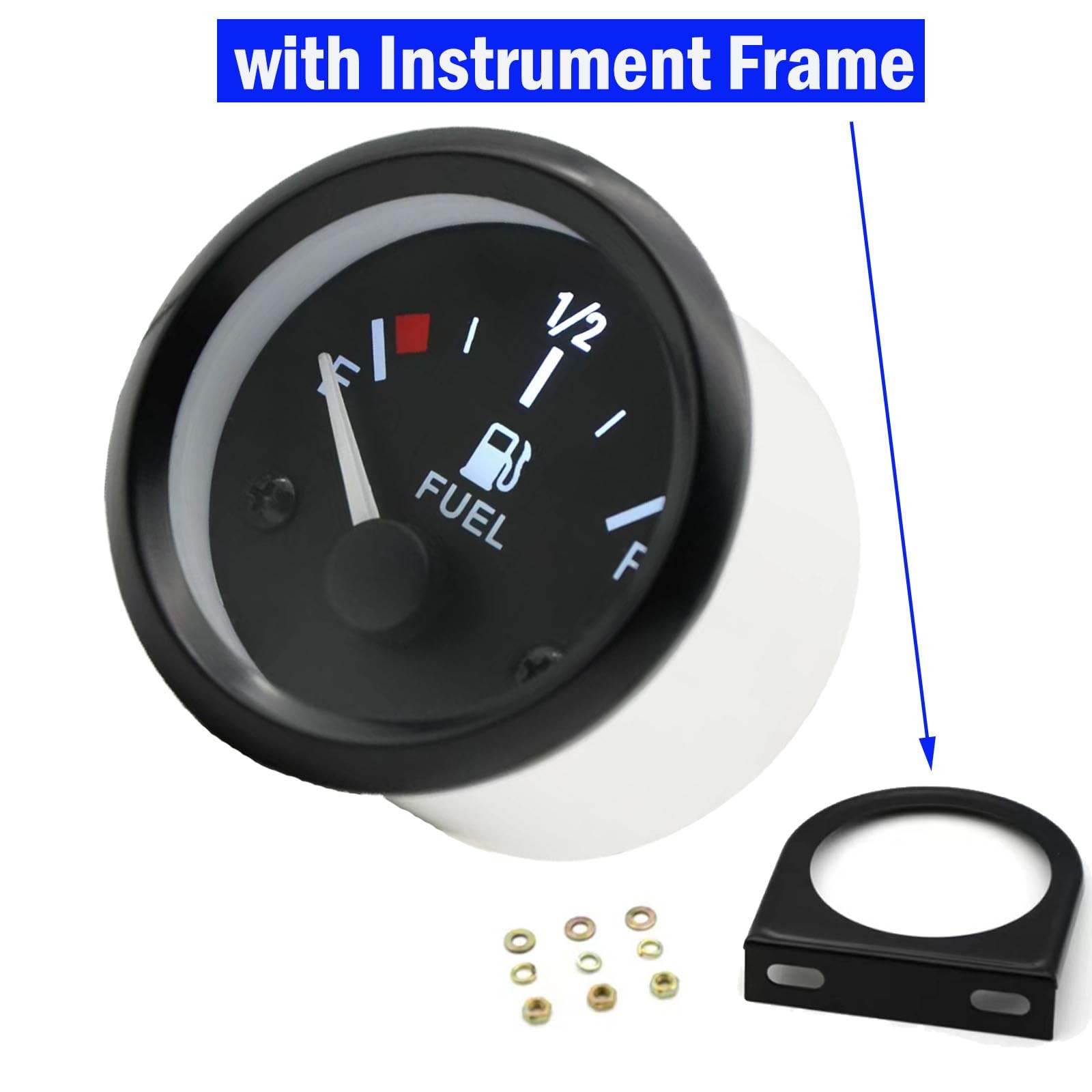 2″ Fuel Level Gauge,12V Fuel Tank Meter E-1/2-F Pointer Meter 240-33ohm for Car