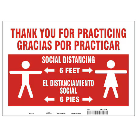 Condor Hwb746a1014 Thank You For Practicing Sign, 14″ W X 10″ H, English,