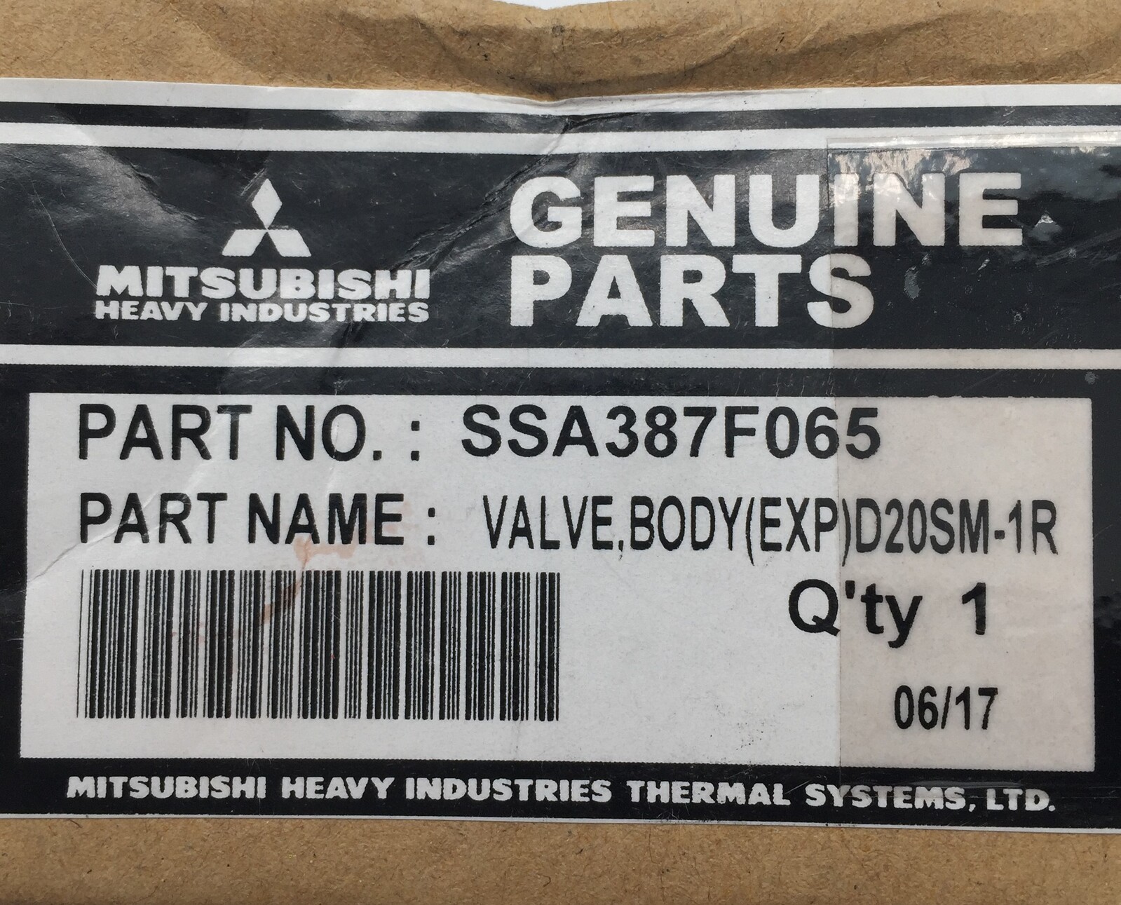Mitsubishi SSA387F065 Expansive Valve Body EXP D20SM-1R Mitsubishi Aircon