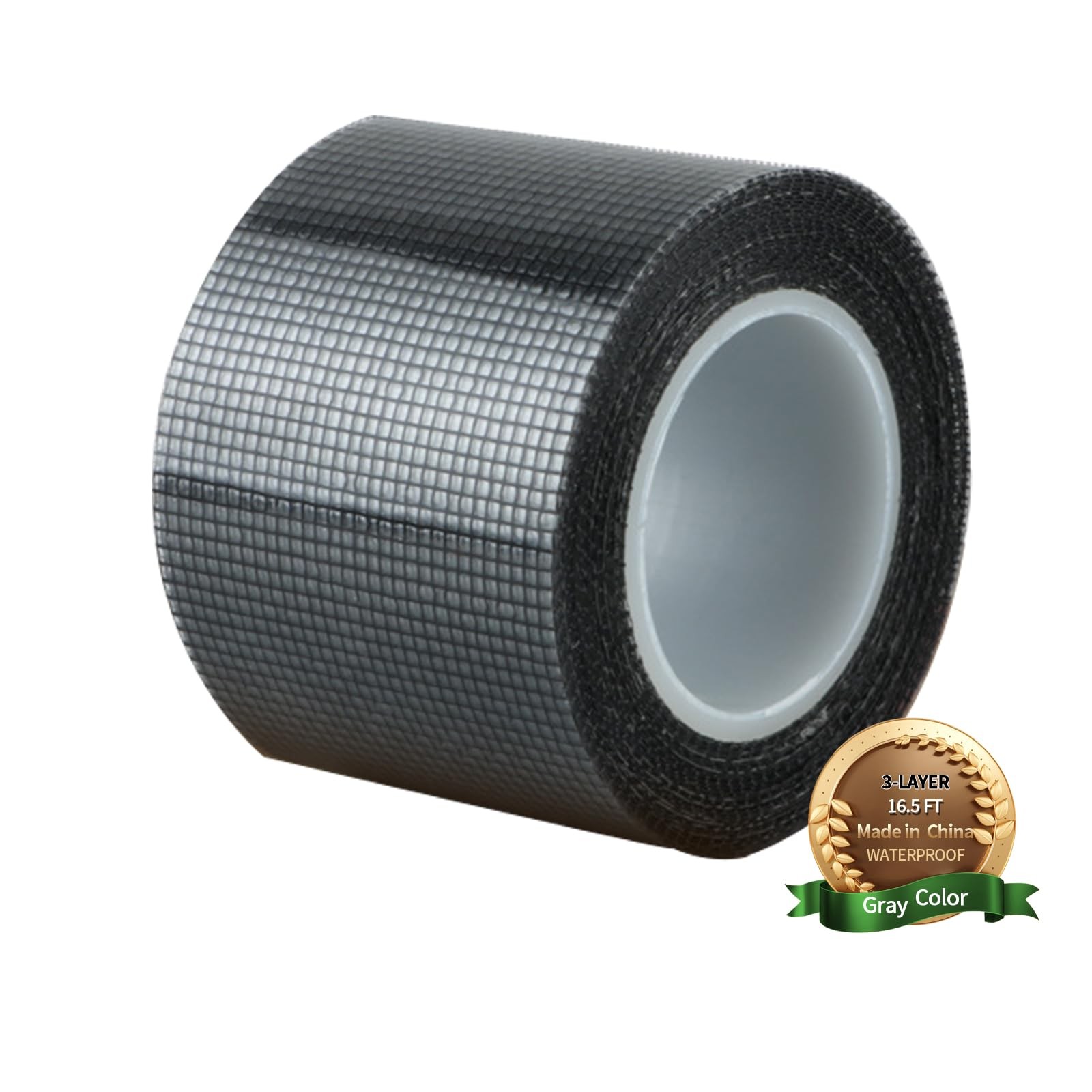 Window Screen Repair Kit 16.5FT 3-Layer Strong Adhesive & Large, Grey