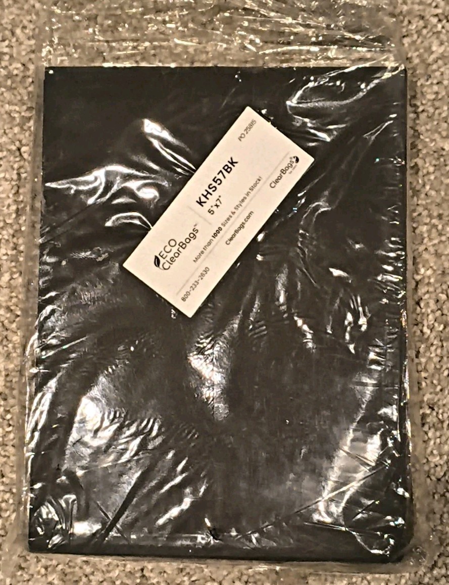 Black Kraft Compostable Heat Seal Bags 5 3/8″ x 7 3/16″ 100 pack KHS57BK