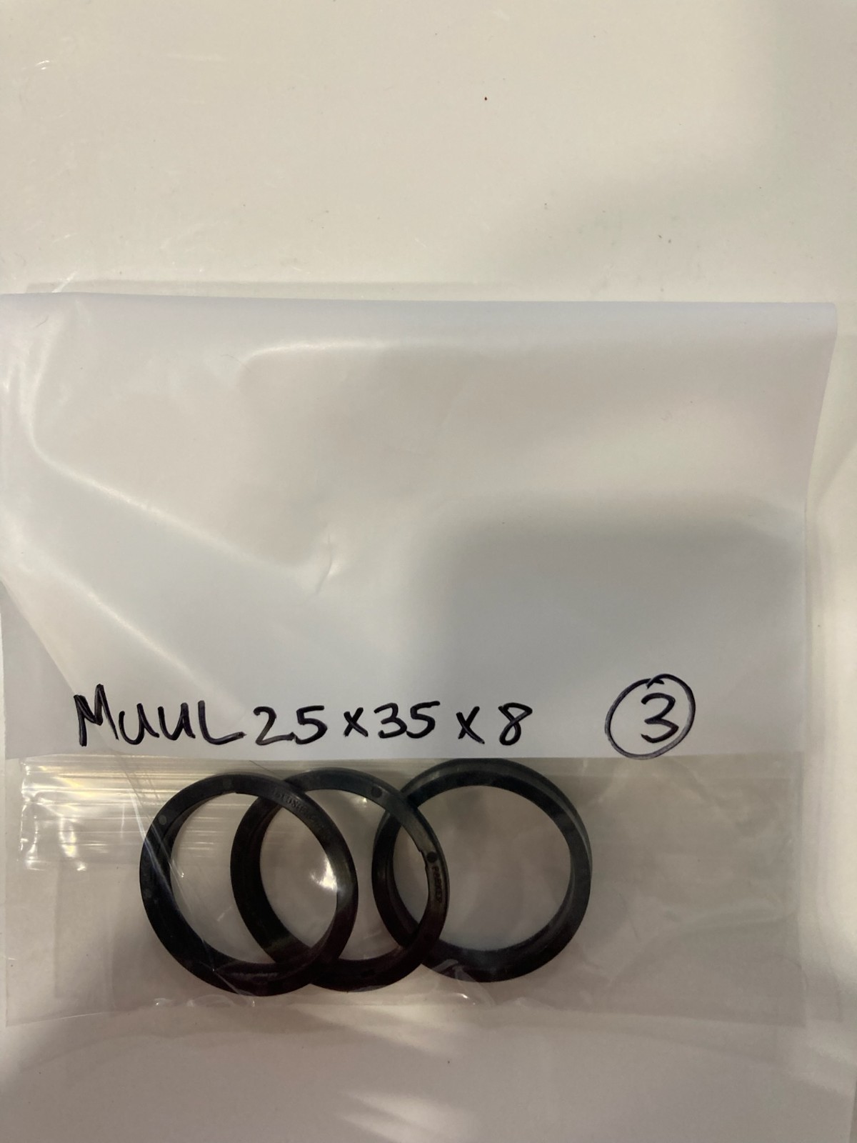 MUUL-25X35X8 Hydraulic Rod U-Seal Metric Lip Ring 25mm x 35mm x 8mm Pack of 3