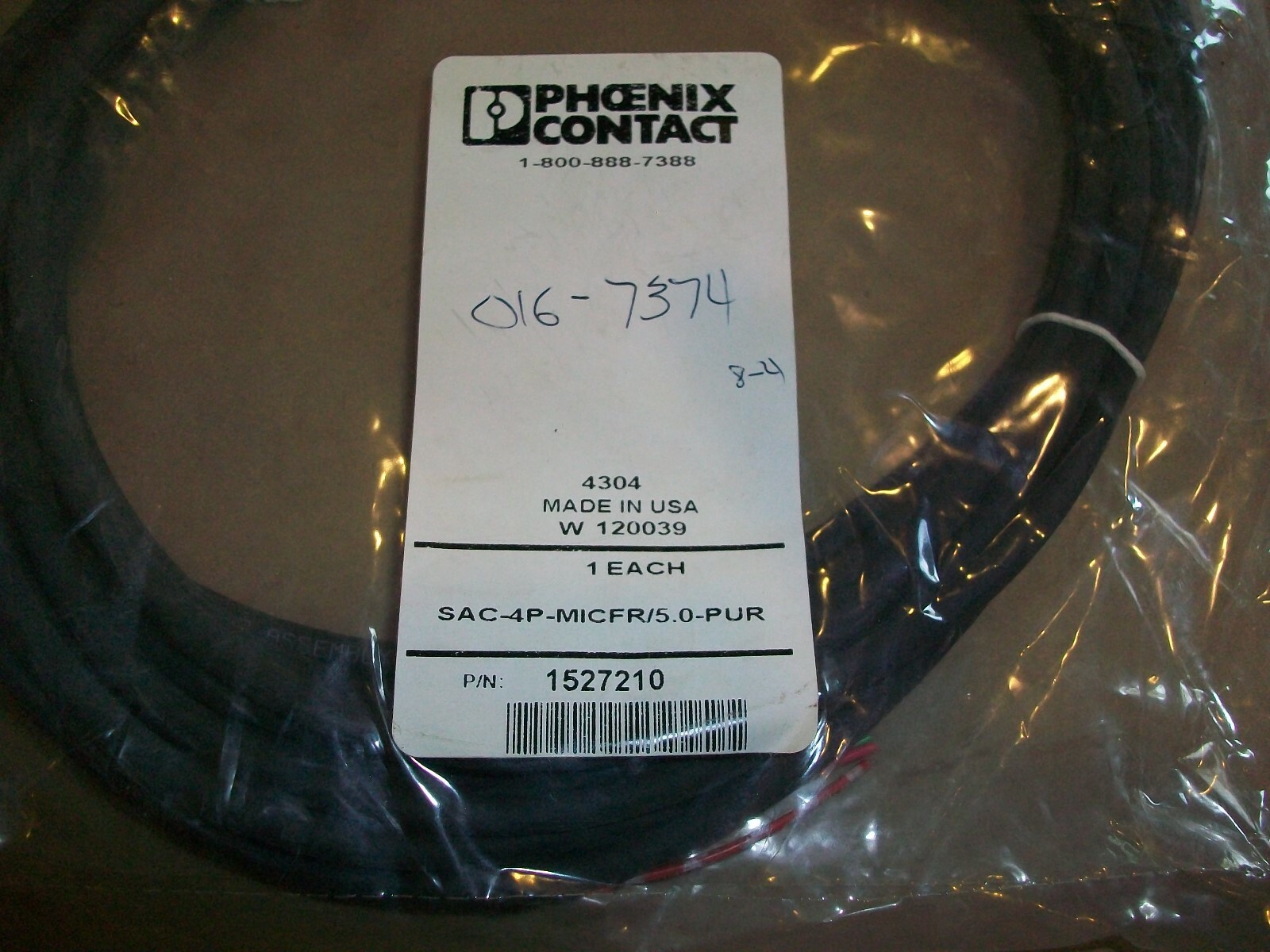 Phoenix Contact Molded Cordset SAC-4P-MICFS/5.0PUR 4 POLE 5 METER