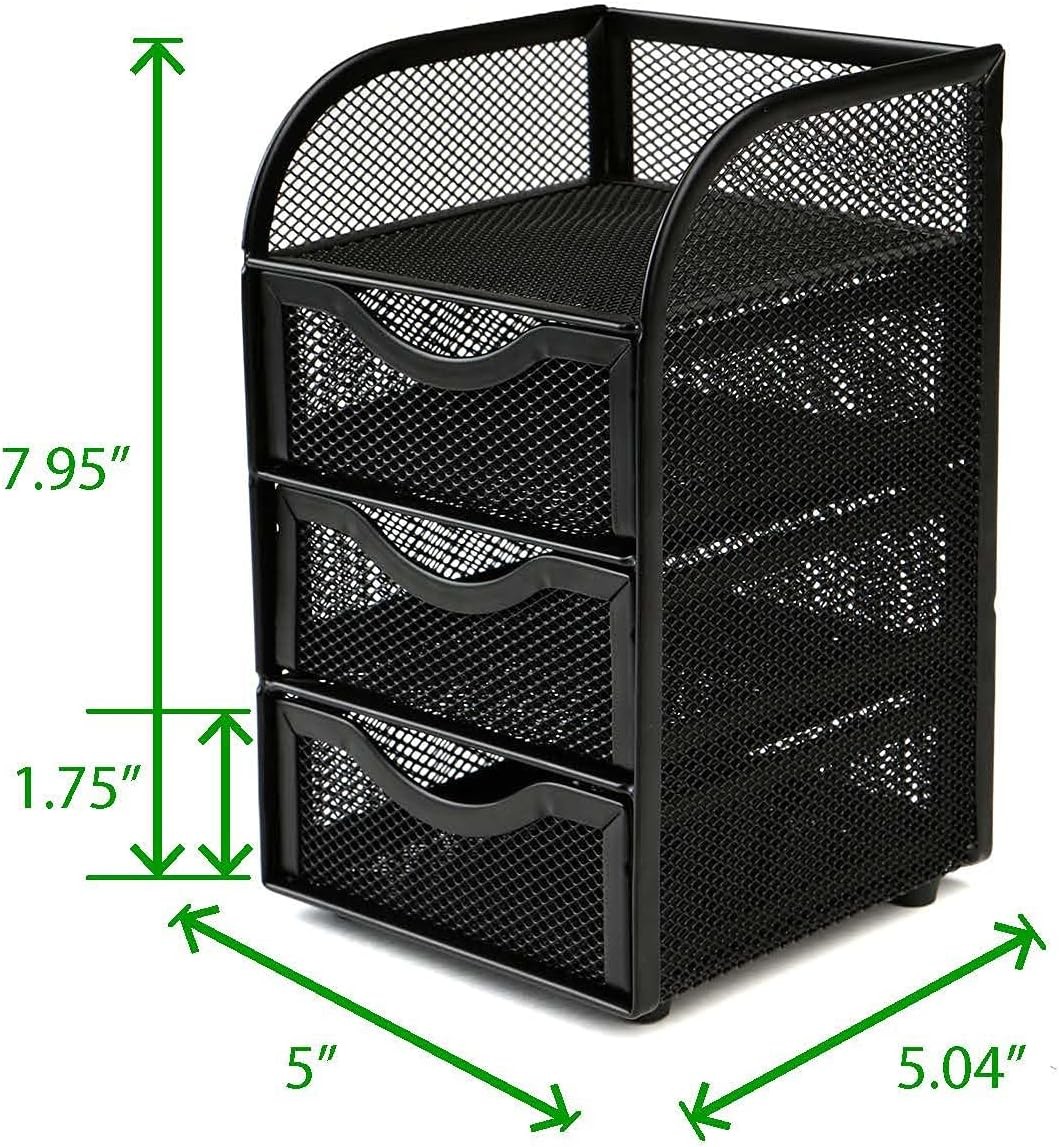 Mind Reader Desktop Accessory Storage, Paper Binder 4.75″L x 5″W x 8″H, Black