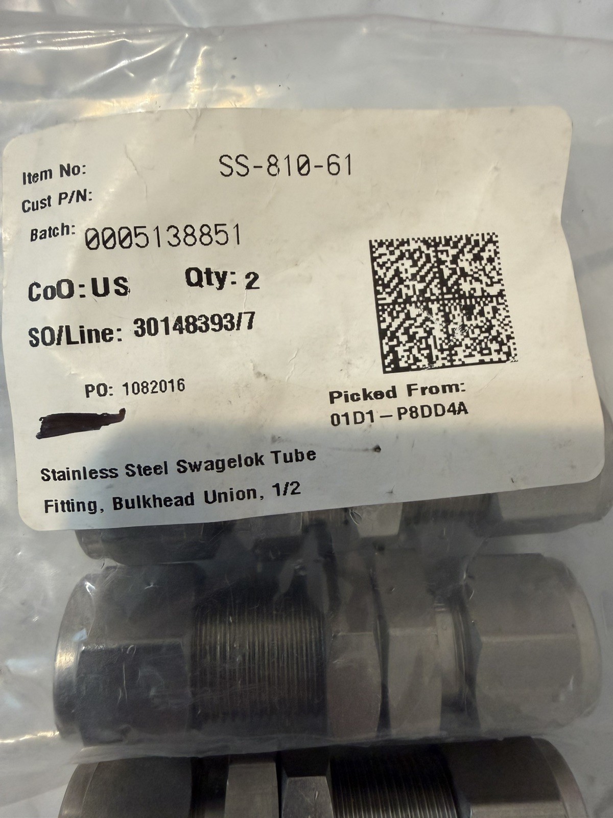 5 Pcs Swagelok SS-810-61