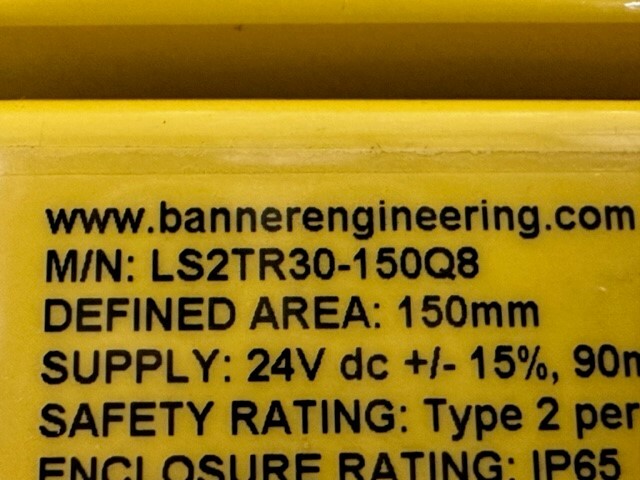 Banner Safety Light Curtain – LS2TR30-150Q8 – LS2E30-150Q8 w/Warranty