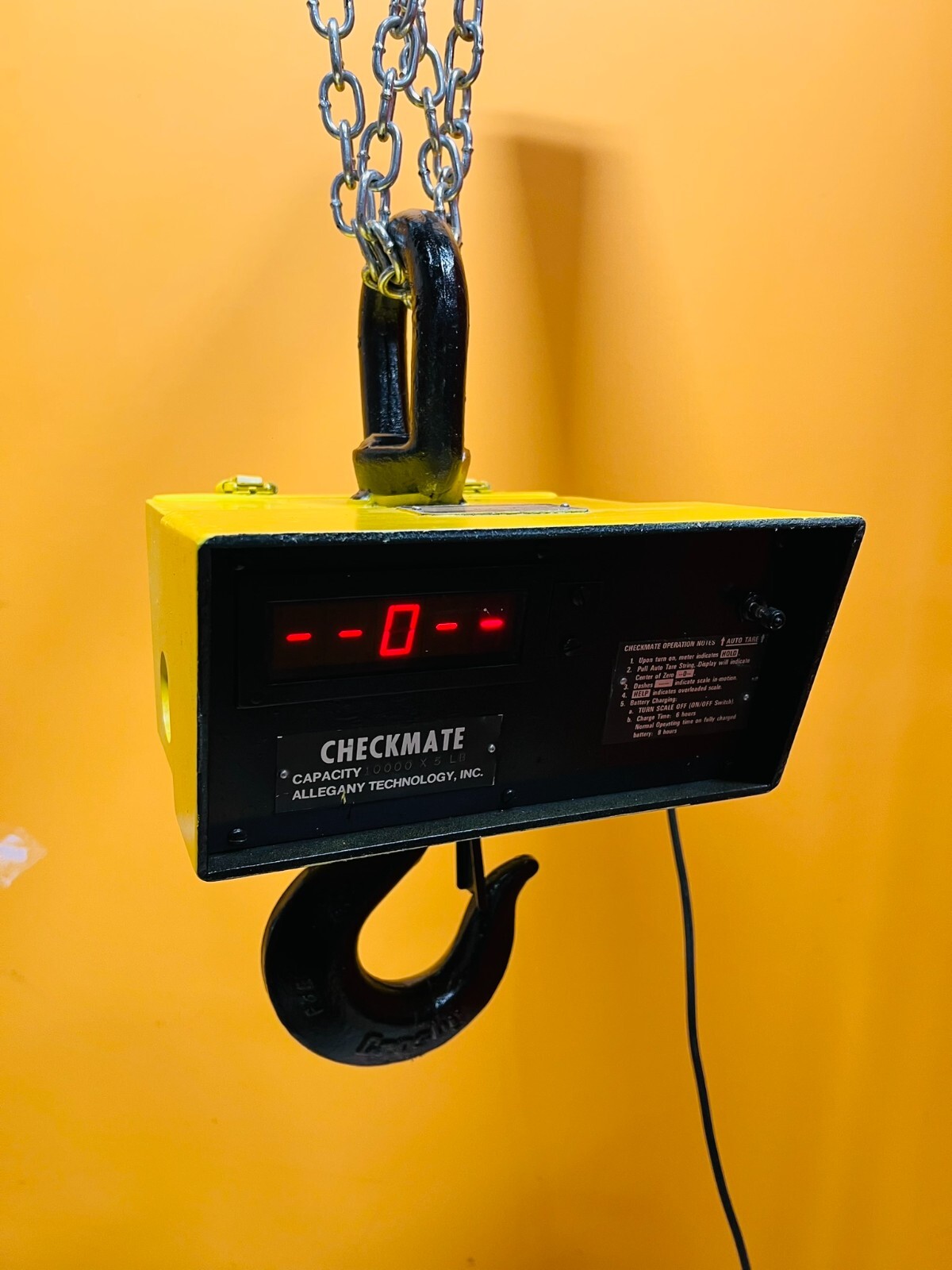 Allegany Technology CM-10K 10,000 lbs 5 Tons Checkmate Crane Scale Tested!