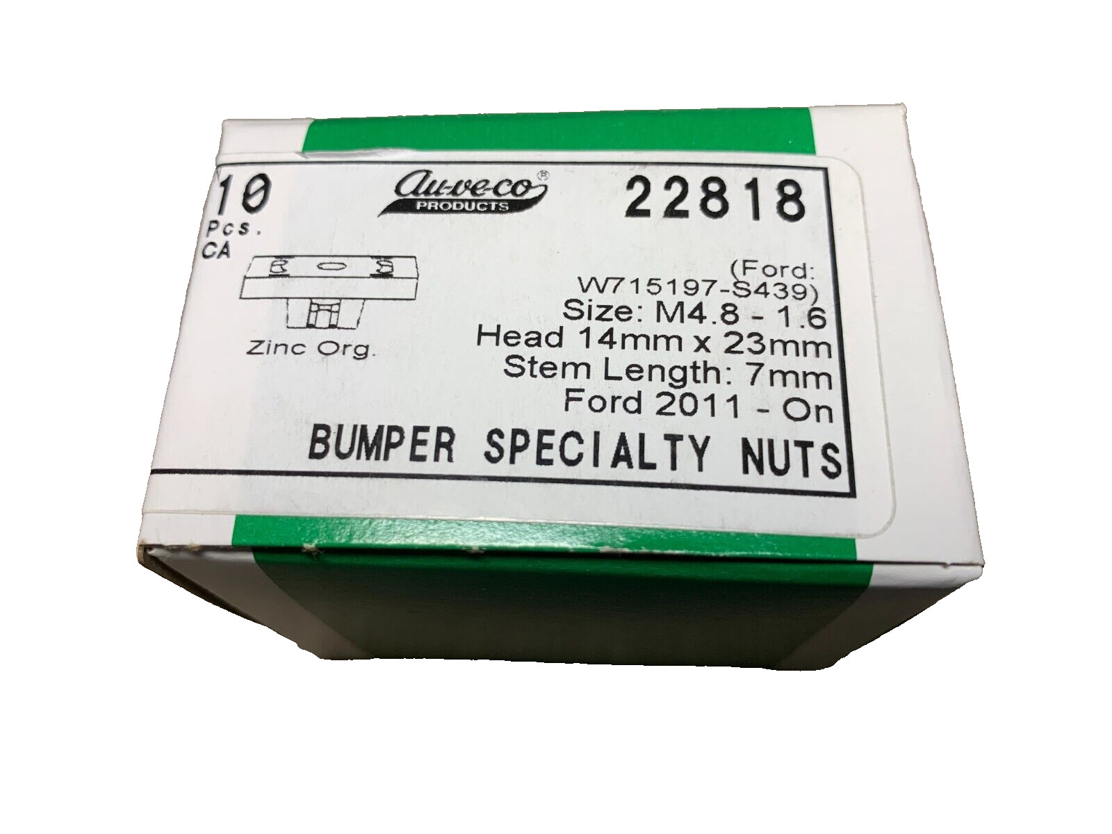 Auveco – 22818 – Bumper Specialty Nut Ford W715197-S439
