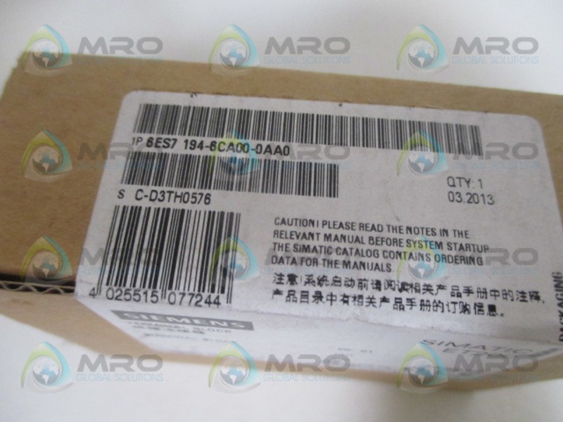 SIEMENS 6ES7 194-6CA00-0AA0 TERMINAL BLOCK NSMP
