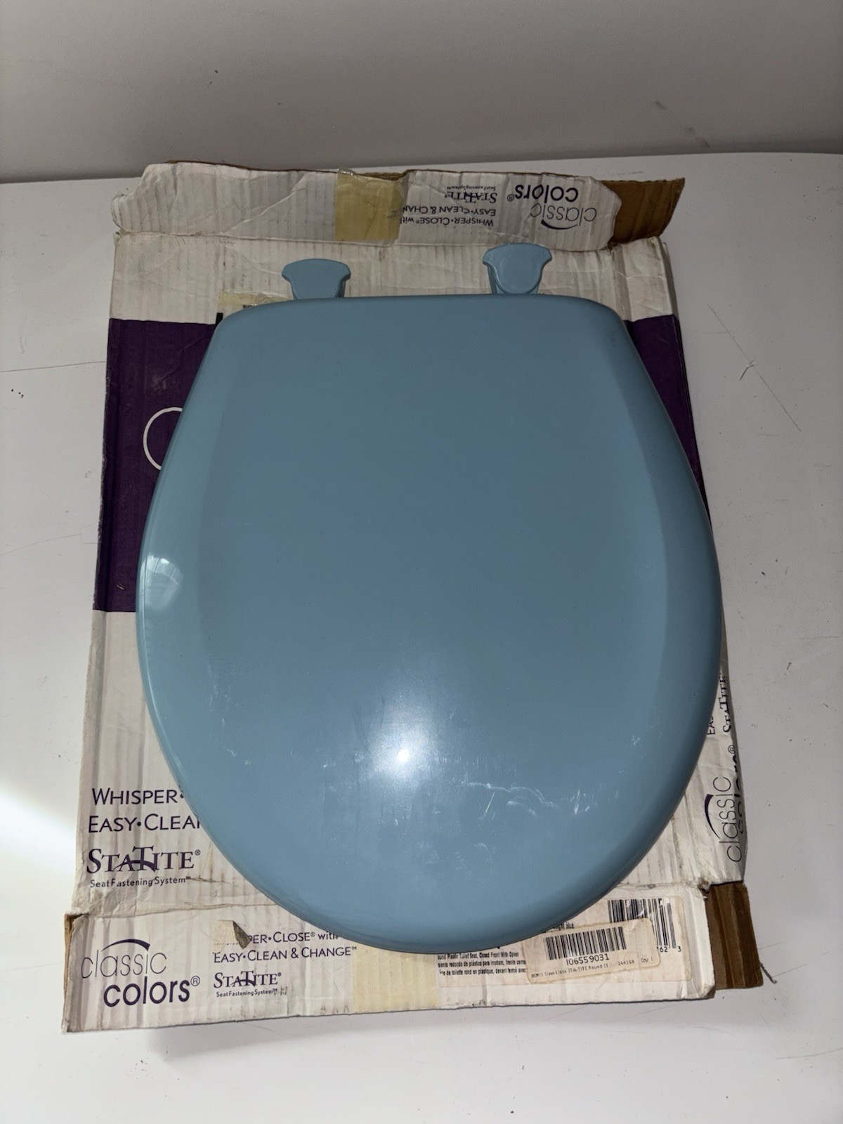 Bemis 200SLOWT 024 Round Slow Closure Toilet Seat Twilight Blue NEW Read Descrip
