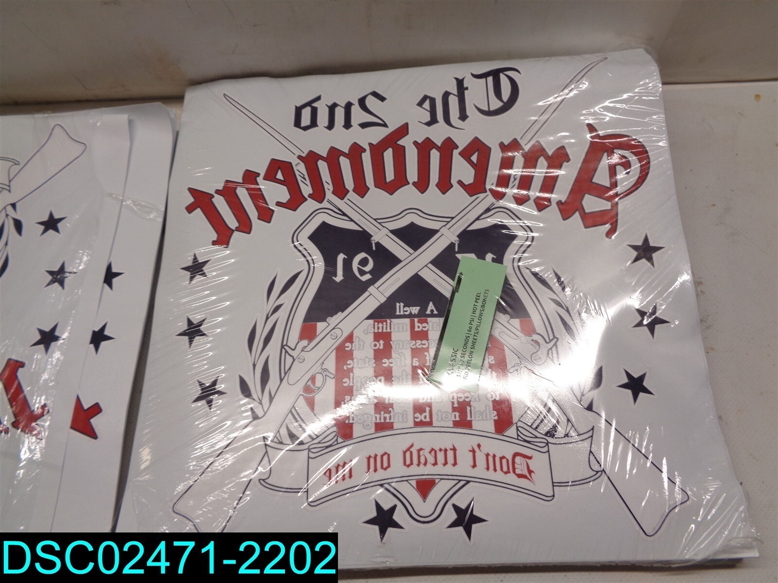 QTY=150: American Flag 1776 THE 2ND AMENDMENT Heat Transfer