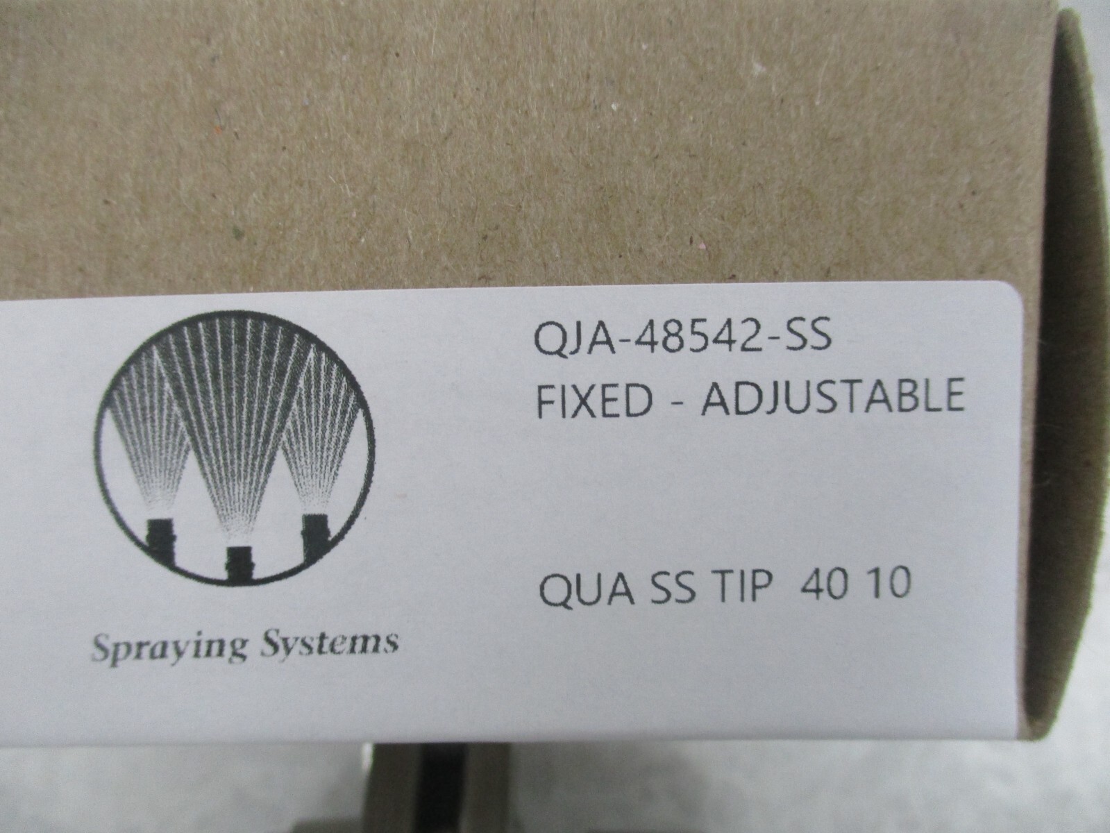 SPRAYING SYSTEMS CO. QJA-48542-SS, FIXED ADJUSTABLE, QUA SS TIP 40 10, V0817