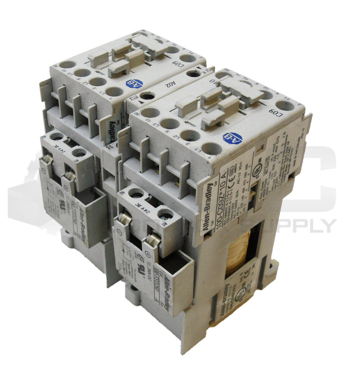 ALLEN BRADLEY 104-C09ZJ22 /B CONTACTOR W/ (2) 100-C09Z*10 /A W/ 100-FSD250 /A