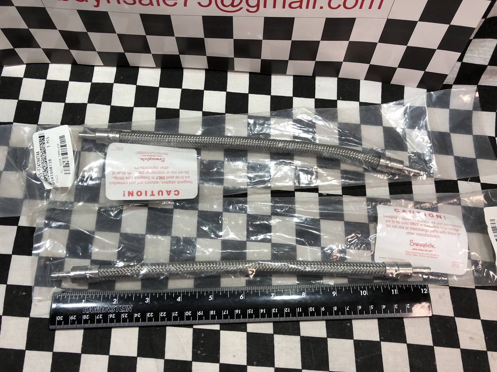 Lot Of 2, Swagelok SS-FJ4TA4TA4-12, Braided Hose 1/4″ X 12″, SHIPSAMEDAY