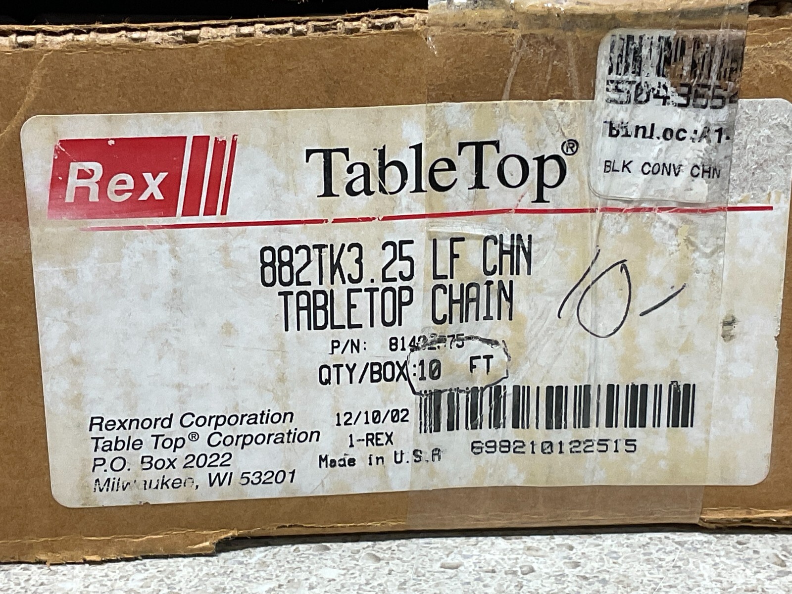 Rexnord 882TK3.25 10FT NEW