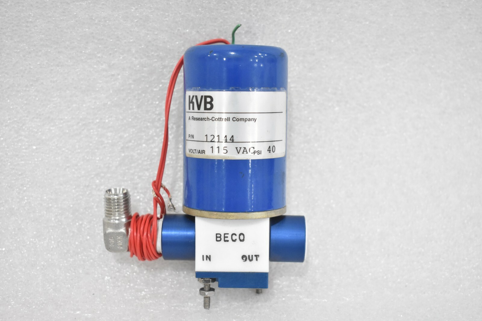 KVB 12144 115VAC 40 PSI SOLENOID VALVE, A RESEARCH COTTRELL COMPANY