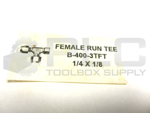 NEW LOT OF 3 SWAGELOK B-400-3TFT FEMALE RUN TEE 1/4 X 1/8