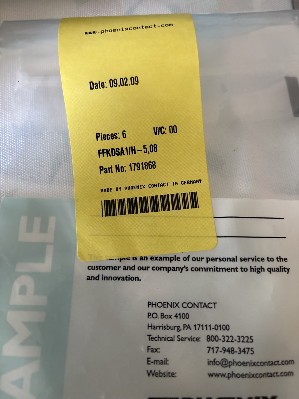 PHOENIX CONTACT 1791868 Qty of 6 – 1 Position Wire to Board Terminal B